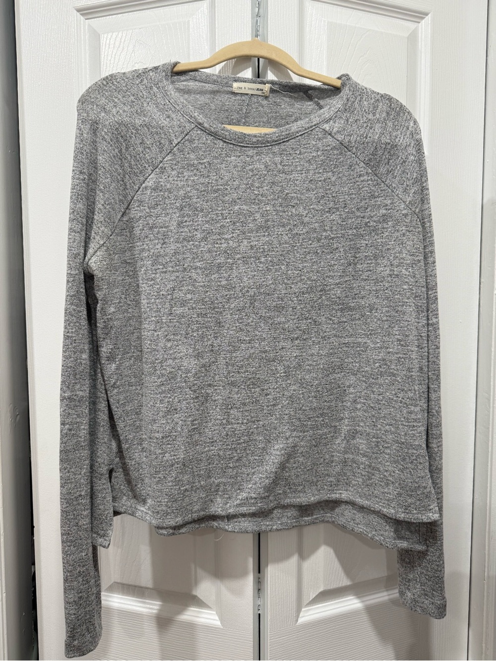 rag & bone Gray Heather Raglan Crew Sweatshirt